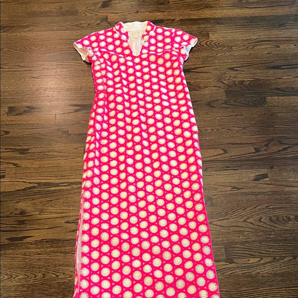 Sail to Sable Pink and White Maxi Dress with Floral Dot Pattern